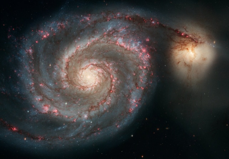 Hubble · Whirlpool and companion galaxy